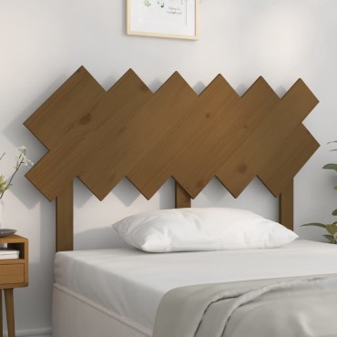 vidaXL Κεφαλάρι Κρεβατιού Μελί 122,5x3x80,5cm από Μασίφ Ξύλο Πεύκου 1 τεμ.