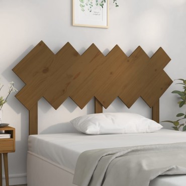 vidaXL Κεφαλάρι Κρεβατιού Μελί132x3x81cm από Μασίφ Ξύλο Πεύκου 1 τεμ.