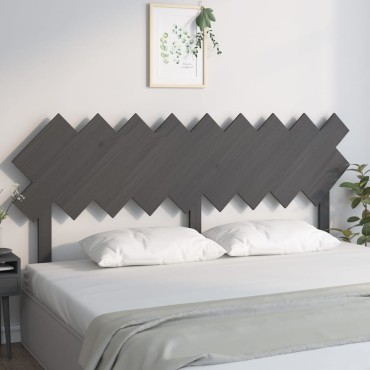 vidaXL Κεφαλάρι Κρεβατιού Γκρι178x3x80,5cm από Μασίφ Ξύλο Πεύκου 1 τεμ.