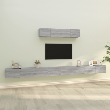 vidaXL Σετ Επίπλων Τηλεόρασης 6 τεμ. Γκρι Sonoma Επεξεργασμένο Ξύλο