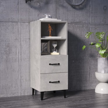 vidaXL Ντουλάπι Γκρι Σκυροδέματος 34,5x34x90cm Επεξεργασμένο Ξύλο 1 τεμ.
