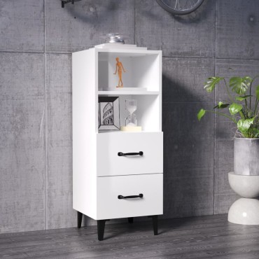 vidaXL Ντουλάπι Γυαλιστερό Λευκό 34,5x34x90cm Επεξεργασμένο Ξύλο 1 τεμ.