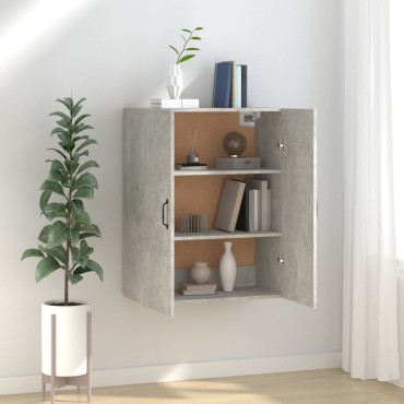 vidaXL Ντουλάπι Κρεμαστό Γκρι Σκυροδέματος 69,5x34x90cm Επεξ. Ξύλο 1 τεμ.