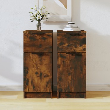vidaXL Ντουλάπια 2 τεμ. Καπνιστή δρυς 30x30x70cm Επεξεργασμένο Ξύλο