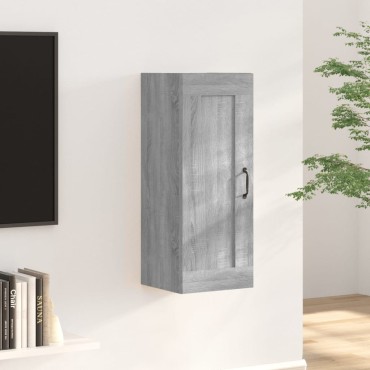 vidaXL Ντουλάπι Κρεμαστό Γκρι Sonoma 35x34x90cm Επεξεργασμένο Ξύλο 1 τεμ.