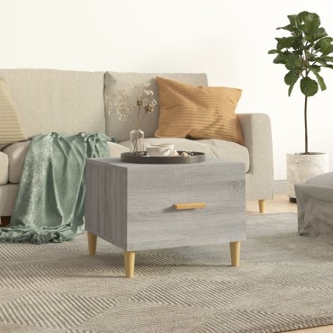 vidaXL Τραπεζάκι Σαλονιού Γκρι Sonoma 50x50x40cm Επεξεργασμένο Ξύλο 1 τεμ.