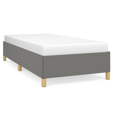 vidaXL Πλαίσιο Κρεβατιού Σκούρο Γκρι 90x200cm Υφασμάτινο 1 τεμ. - Μονό