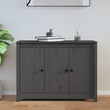 vidaXL Ντουλάπι Γκρι 100x35x74cm από Μασίφ Ξύλο Πεύκου 1 τεμ.