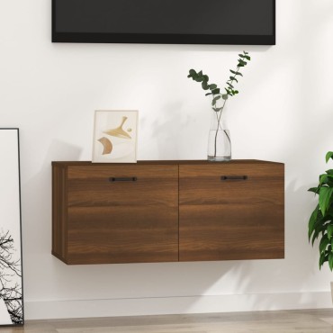 vidaXL Ντουλάπι Τοίχου Καφέ Δρυς 80x35x36,5cm Επεξεργασμένο Ξύλο 1 τεμ.