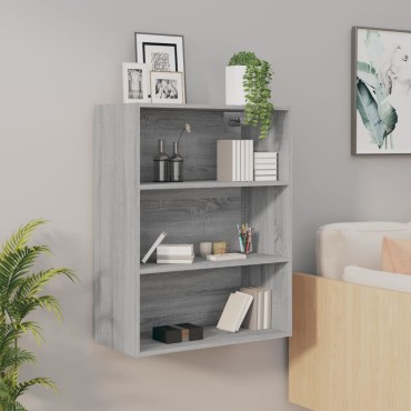 vidaXL Ντουλάπι Τοίχου Κρεμαστό Γκρι sonoma 69,5x32,5x90cm 1 τεμ.