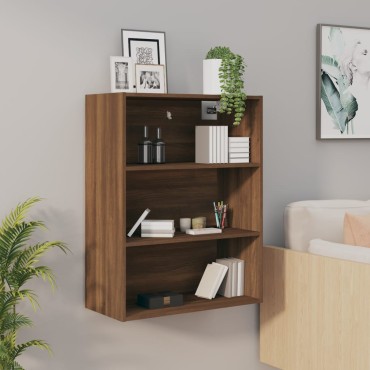 vidaXL Ντουλάπι Τοίχου Κρεμαστό Καφέ δρυς 69,5x32,5x90cm 1 τεμ.