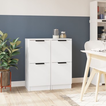 vidaXL Ντουλάπια 2 τεμ. Λευκά 30x30x70cm από Επεξεργασμένο Ξύλο
