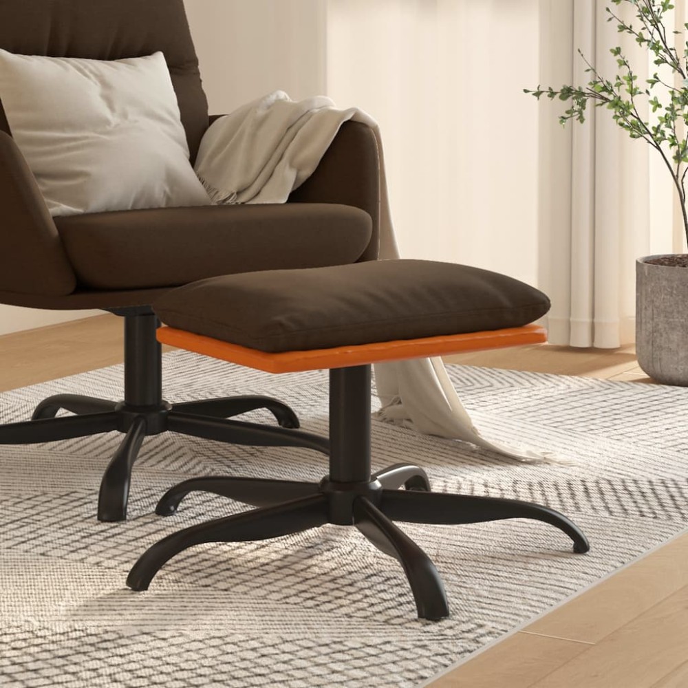 vidaXL Υποπόδιο Καφέ 60x60x36cm Ύφασμα & Συνθετικό Δέρμα 1 τεμ.