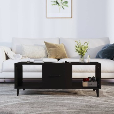 vidaXL Τραπεζάκι Σαλονιού Μαύρο 102x50x40cm από Επεξεργασμένο Ξύλο 1 τεμ.