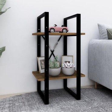 vidaXL Βιβλιοθήκη με 2 Ράφια Καφέ Δρυς 40x30x70cm Επεξεργ. Ξύλο 1 τεμ.
