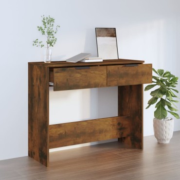 vidaXL Τραπέζι Κονσόλα Καπνιστή Δρυς 90x36x75cm Επεξεργασμένο Ξύλο 1 τεμ.