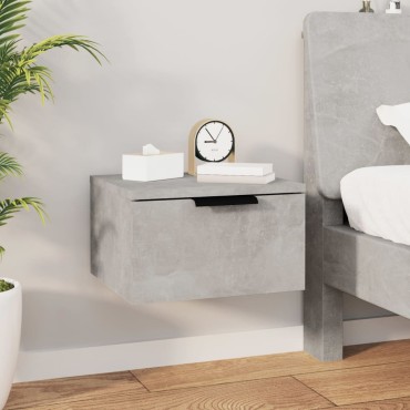 vidaXL Κομοδίνο Επιτοίχιο Γκρι Σκυροδέματος 34x30x20cm 1 τεμ.