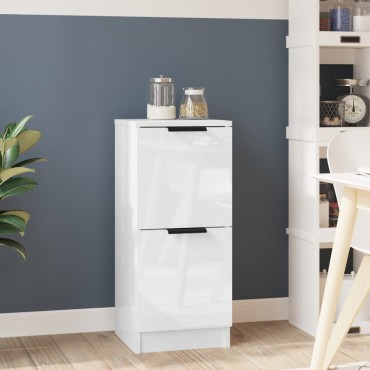 vidaXL Ντουλάπια Γυαλ. Λευκό 30x30x70cm Επεξεργασμένο Ξύλο 1 τεμ.