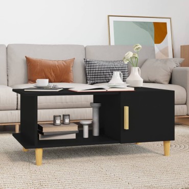 vidaXL Τραπεζάκι Σαλονιού Μαύρο 90x50x40cm Επεξεργασμένο Ξύλο 1 τεμ.