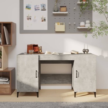 vidaXL Γραφείο Γκρι Σκυροδέματος 140x50x75cm Επεξεργασμένο Ξύλο 1 τεμ.