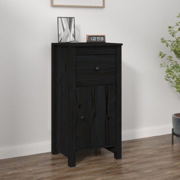 vidaXL Ντουλάπι Μαύρος 40x35x80cm από Μασίφ Ξύλο Πεύκου 1 τεμ.