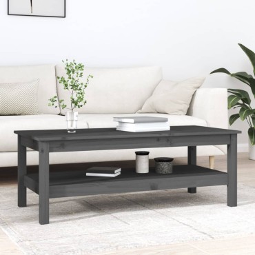 vidaXL Τραπεζάκι Σαλονιού Γκρι 110x50x40cm από Μασίφ Ξύλο Πεύκου 1 τεμ.