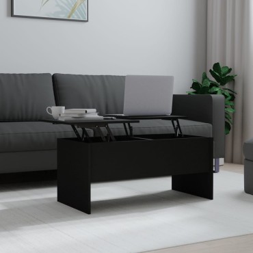 vidaXL Τραπεζάκι Σαλονιού Μαύρο 102x50,5x46,5cm Επεξεργασμένο Ξύλο 1 τεμ.