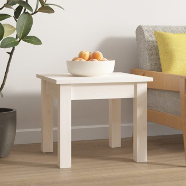 vidaXL Τραπεζάκι Σαλονιού Λευκό 35x35x30cm από Μασίφ Ξύλο Πεύκου 1 τεμ.
