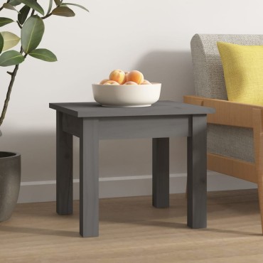 vidaXL Τραπεζάκι Σαλονιού Γκρι 35x35x30cm από Μασίφ Ξύλο Πεύκου 1 τεμ.