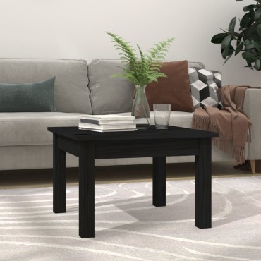 vidaXL Τραπεζάκι Σαλονιού Μαύρο 45x45x30cm από Μασίφ Ξύλο Πεύκου 1 τεμ.