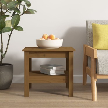 vidaXL Τραπεζάκι Σαλονιού Καφέ Μελί 45x45x40cm Μασίφ Ξύλο Πεύκου 1 τεμ.