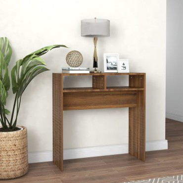 vidaXL Τραπέζι Κονσόλα Καφέ Δρυς 78x30x80cm Επεξεργασμένο Ξύλο 1 τεμ.