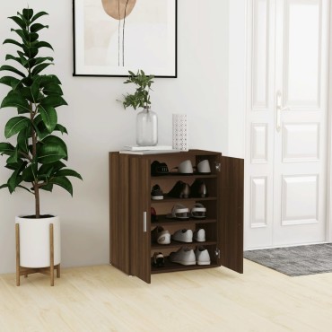 vidaXL Παπουτσοθήκη Καφέ Δρυς 60x35x70cm από Επεξεργασμένο Ξύλο