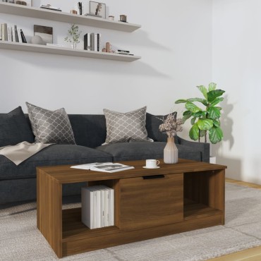 vidaXL Τραπεζάκι Σαλονιού Καφέ Δρυς 102x50x36cm Επεξεργασμένο Ξύλο 1 τεμ.
