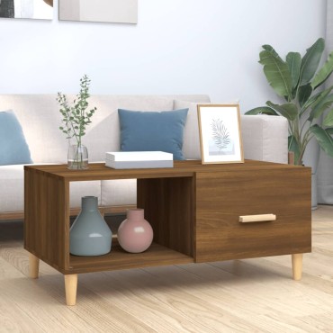 vidaXL Τραπεζάκι Σαλονιού Καφέ Δρυς89,5x50x40cm από Επεξεργασμένο Ξύλο 1 τεμ.