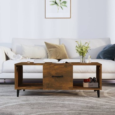 vidaXL Τραπεζάκι Σαλονιού Καπνιστή Δρυς102x50x40cm Επεξεργασμένο Ξύλο 1 τεμ.