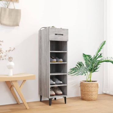 vidaXL Παπουτσοθήκη Γκρι Sonoma 30x35x105cm από Επεξεργασμένο Ξύλο