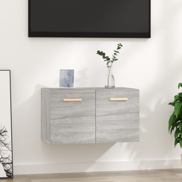 vidaXL Ντουλάπι Τοίχου Γκρι Sonoma 60x36,5x35cm Επεξεργασμένο Ξύλο 1 τεμ.