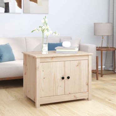 vidaXL Τραπεζάκι Σαλονιού Γκρι 71x49x55cm από Μασίφ Ξύλο Πεύκου 1 τεμ.