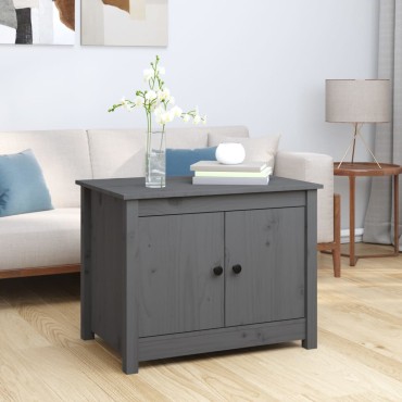 vidaXL Τραπεζάκι Σαλονιού Γκρι 71x49x55cm από Μασίφ Ξύλο Πεύκου 1 τεμ.