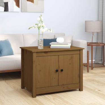 vidaXL Τραπεζάκι Σαλονιού Καφέ Μελί 71x49x55cm Μασίφ Ξύλο Πεύκου 1 τεμ.