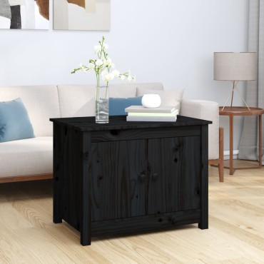 vidaXL Τραπεζάκι Σαλονιού Μαύρο 71x49x55cm Μασίφ Ξύλο Πεύκου 1 τεμ.