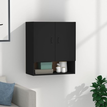 vidaXL Ντουλάπι Τοίχου Μαύρο 60x31x70cm από Επεξεργασμένο Ξύλο 1 τεμ.