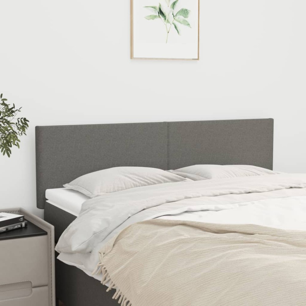 vidaXL Κεφαλάρια Κρεβατιού 2 τεμ. Σκ. Γκρι 72x5x78/88cm Υφασμάτινα