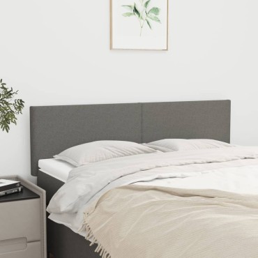 vidaXL Κεφαλάρια Κρεβατιού 2 τεμ. Σκ. Γκρι 72x5x78/88cm Υφασμάτινα