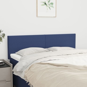 vidaXL Κεφαλάρια Κρεβατιού 2 τεμ. Μπλε 72x5x78/88cm Υφασμάτινα