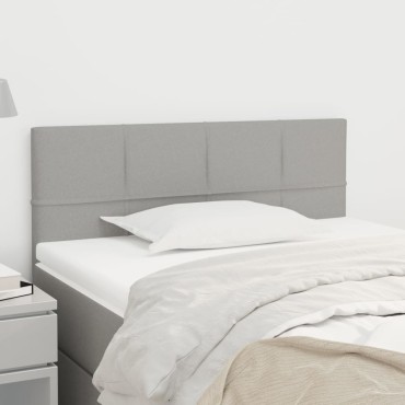 vidaXL Κεφαλάρι Κρεβατιού Ανοιχτό Γκρι 90x5x78/88cm Υφασμάτινο 1 τεμ.
