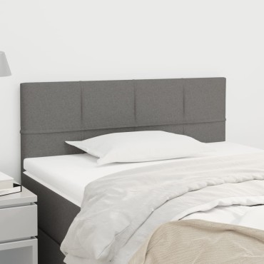 vidaXL Κεφαλάρι Κρεβατιού Σκούρο Γκρι 90x5x78/88cm Υφασμάτινο 1 τεμ.