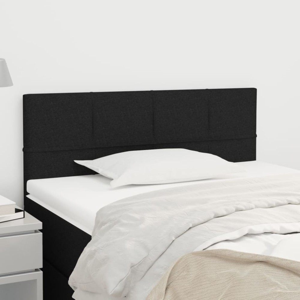 vidaXL Κεφαλάρι Κρεβατιού Μαύρο 100x5x78/88cm Υφασμάτινο 1 τεμ.