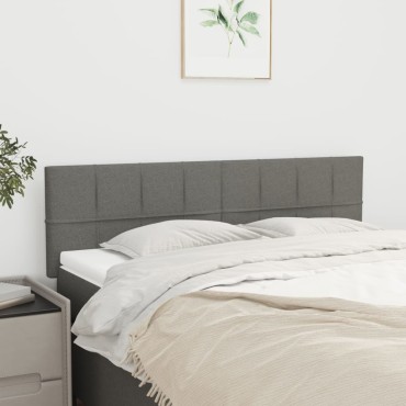 vidaXL Κεφαλάρια Κρεβατιού 2 τεμ. Σκ. Γκρι 72x5x78/88cm Υφασμάτινα